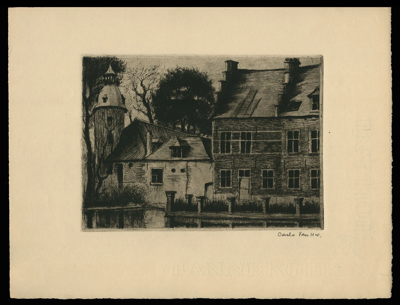 Ets uit 1941 kopen van de Brusselse kunstenaar Carlo Van Her