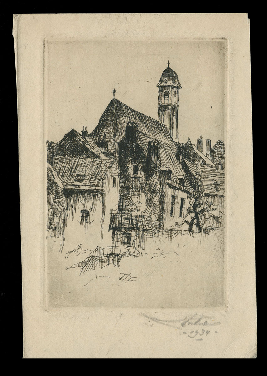 Brusselse ets van de Waalse etser Henri Mortiaux kopen