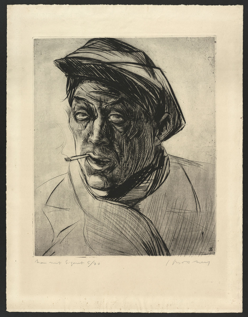 Kunstwerk, een grote ets van de Belgische etser Jacques Boonen