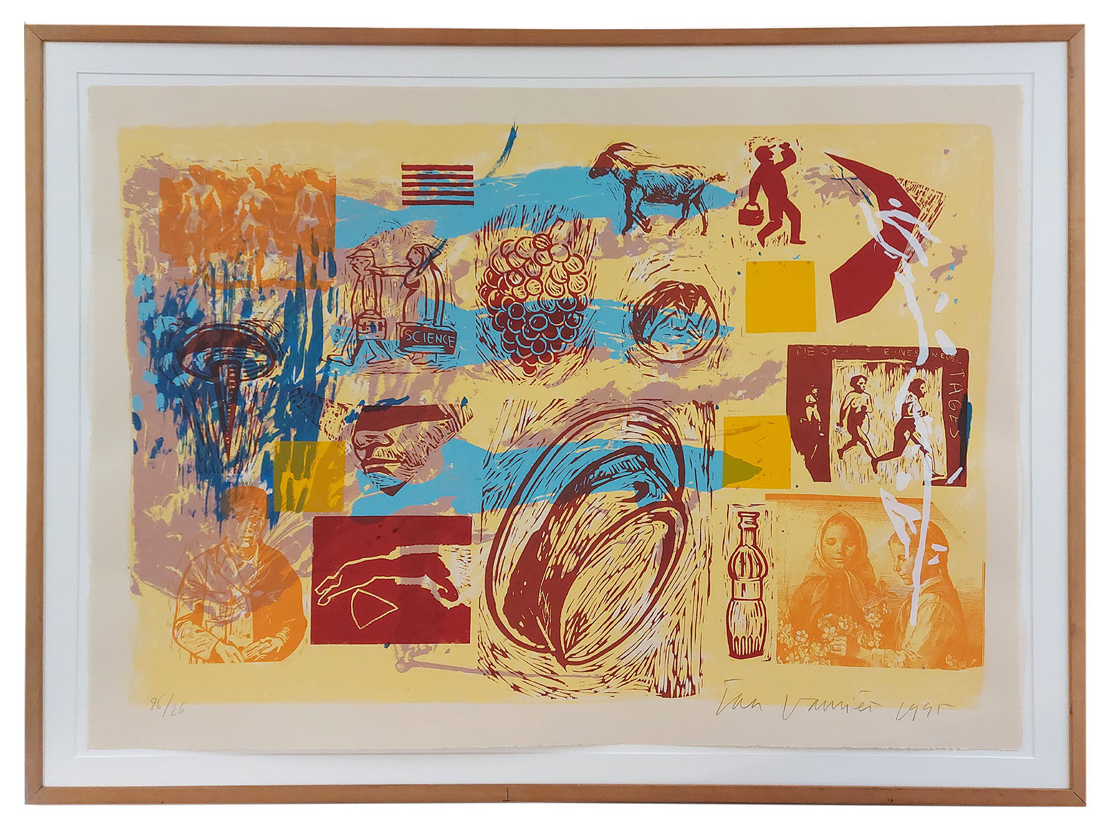 Buy lithograph from 1995 by the Belgian artist Jan Van Riet