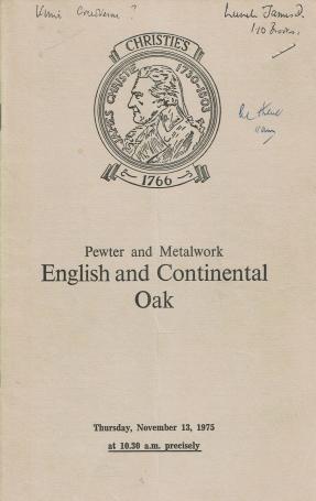 1107. Pewter and Metalwork, English and continental oak