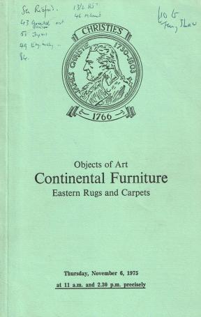 1113. Continental furniture, Eastern rugs and carpets