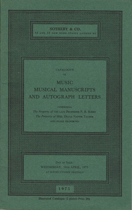 112. Music, Musical Manuscripts and Autograph Letters