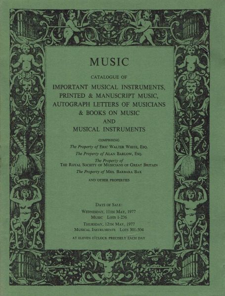 146. Important Musical Instruments, Printed & Manuscript Music, Autograph Letters of Musicians