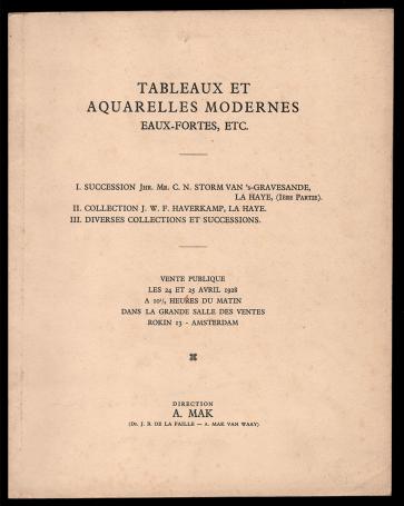 2519. Tab et aquarelles modernes, ... A Mak 24, 25 Avril 1928