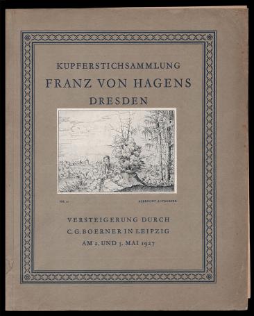 2529. Kupferstichsammlung Franz von Hagens Mai 1927