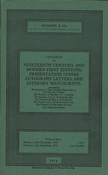 346. Nineteenth century and modern first editions, presentation copies