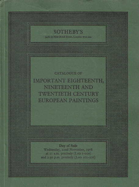 531. Important 18th, 19th and 20th Century European Paintings