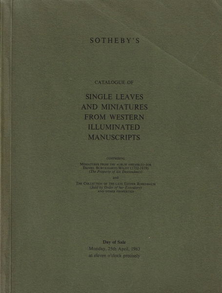 698. Single Leaves and Miniatures from Western Illuminated Manuscripts