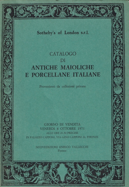 719. Antiche Moialiche e Porcellane Italiane