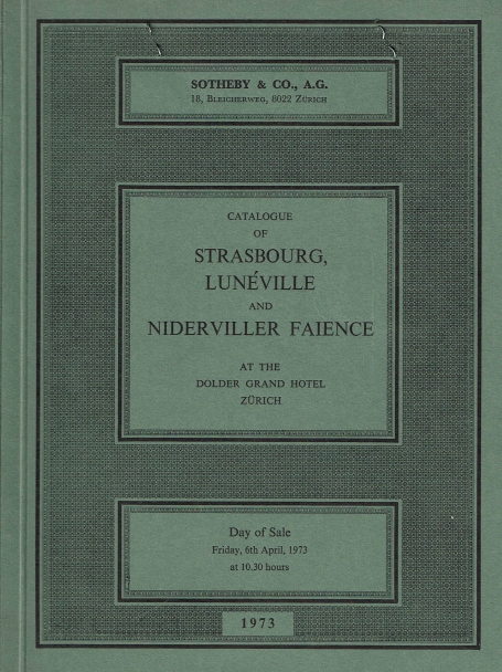 782. Strabourg, Lunéville and Niderviller Faience