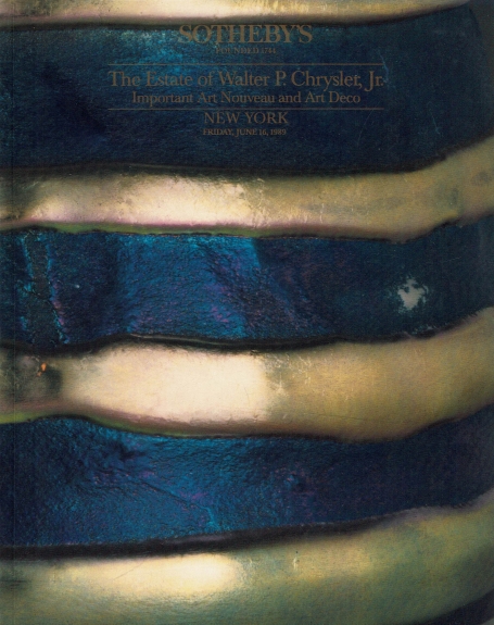 808. The Estate of Waller P. Chrysler, Jr. Important Art Nouveau and Art Deco
