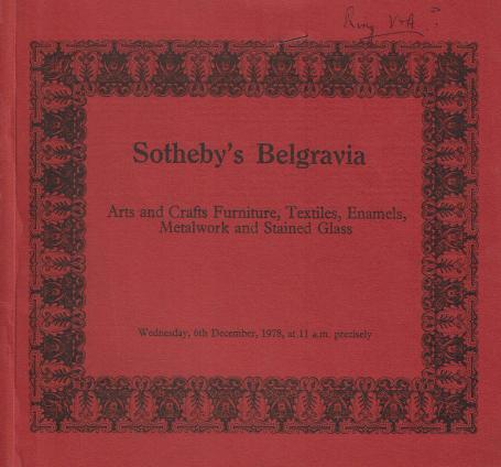 949. Arts and Crafts Furniture, Textiles, Enamels, Metalwork and Stained Glass