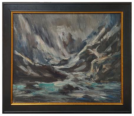 Le Purgatoire, Chtr V Je suis Bonconte… – Olie op doek op paneel – Armand Jamar – 1939