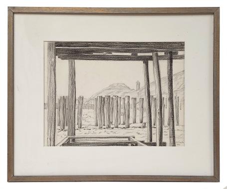 Tekening Staande boomstronken 1987