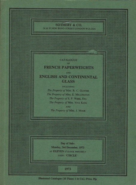 226. Catalogue of French Paperweights and English and Continental Glass