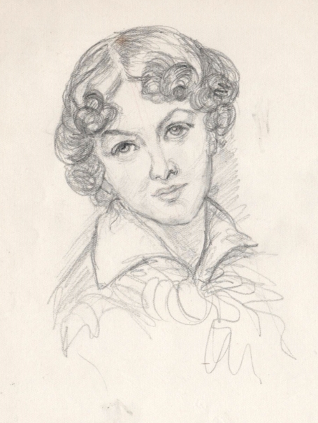 Tekening van de Belgische kunstenares Agnes Van De Veegaete