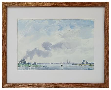 Aquarel Schelde 1966