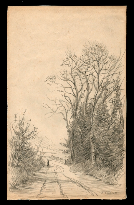 Studieschets, landschap uit schetsboek nr 5