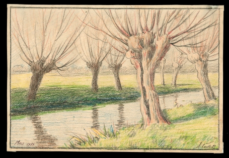 Beekje met knotwilgen Mars 1934