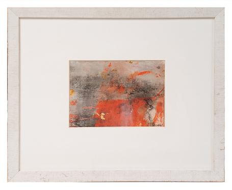 Abstract werkje op stof geschilderd