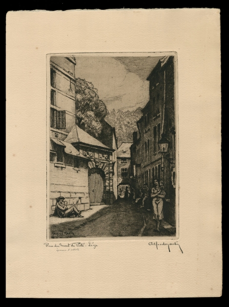 Rue du Mont de Pieté Liège  épreuve d'artiste