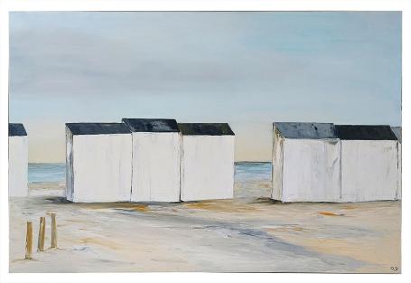 Strandcabines aan de Belgische kust 2008