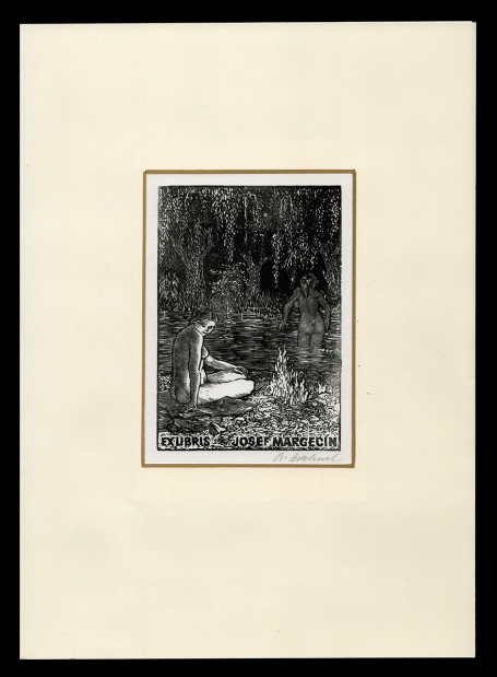Ex Libris Josef Margecin (twee dames)