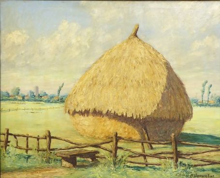 Schilderij van de Belgische kunstenaar, schilder en etser  Armand van der Elst