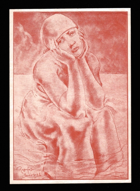 Verdrietig denkende vrouw 1926