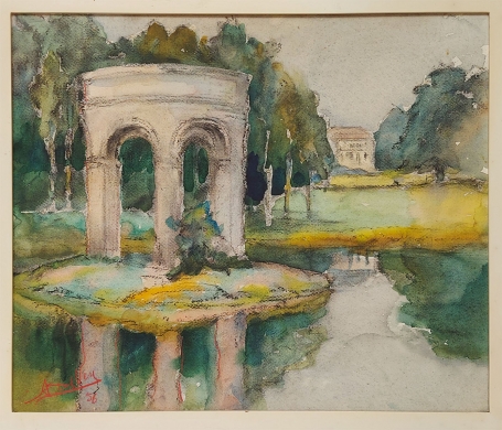 Aquarel van de Kortrijkse kunstenaar Arthur Deleu uit 1956