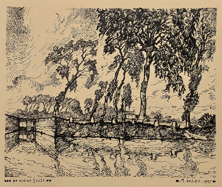 Grafisch werk van de Kortrijkse kunstenaar Arthur Deleu