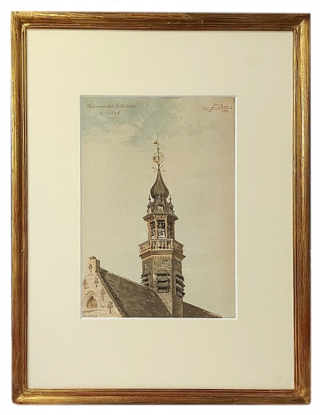 Bâtiment de la Bibliotheque à Gand 1881