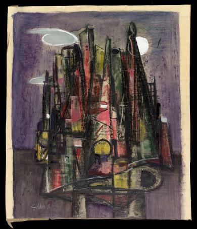 Gemengde techniek, de stadsabstractie