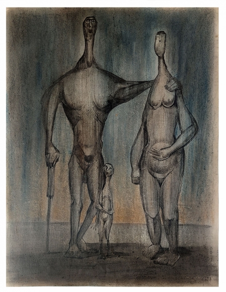 De familie met een familieportret