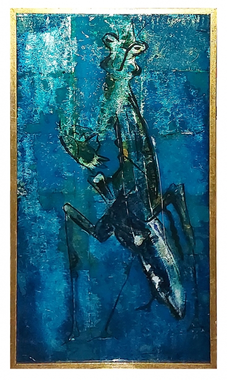 Kunstwerk op glas van de Belgische kunstenaar Bert Hildebrandt