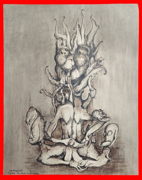 Tekening Belgische kunstenaar Bert Hilderbrandt