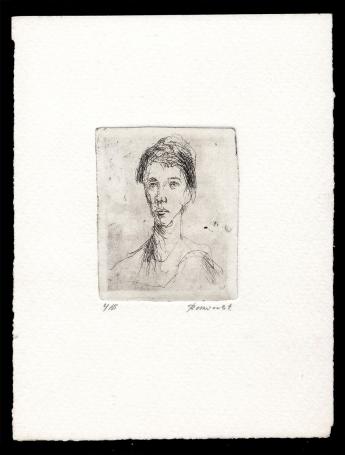 Ets, dame met langwerpig aangezicht 4/35