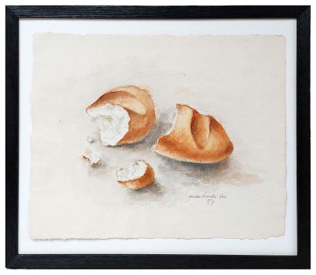 Aquarel, het gebroken brood 1957