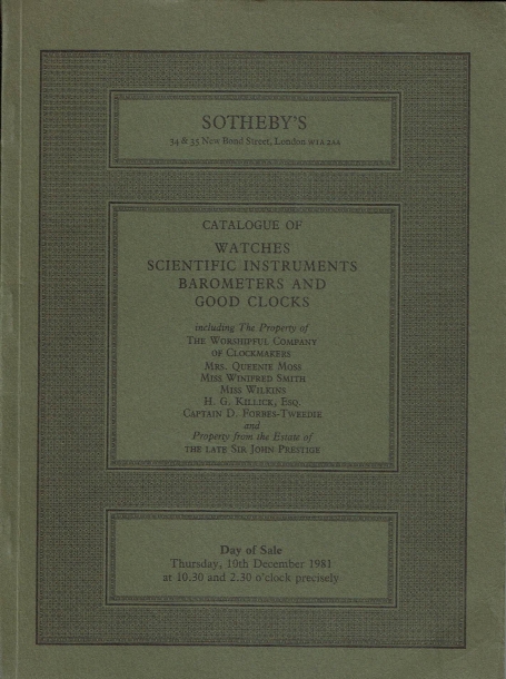 835. Watches scientific instruments barometers and good clocks