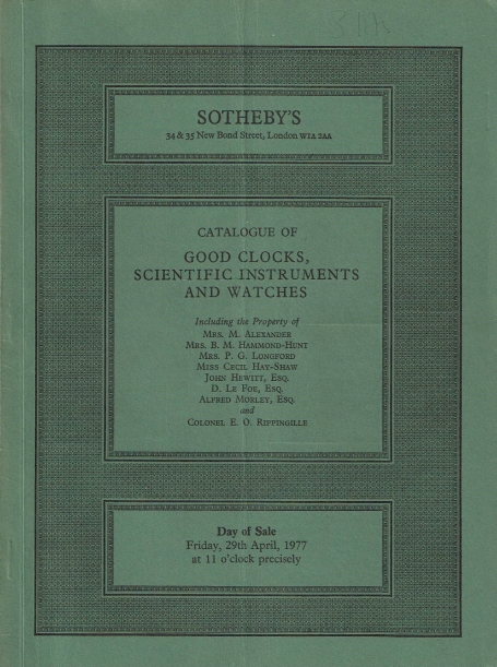 877. Good clocks, scientific instruments and watches