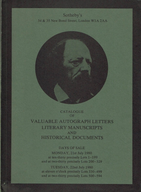 883. valuable autograph letters literary manuscripts and historical documents