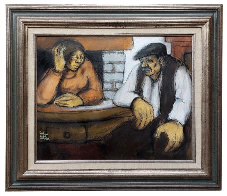 Man en vrouw, hun problemen overpeinzend