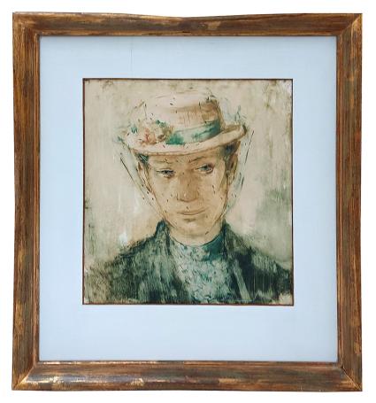 Dame met hoedje en fijne voile