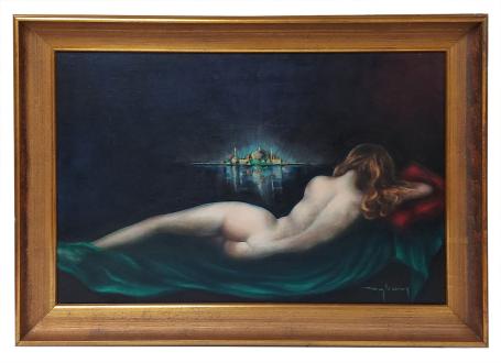 Naakte dame voor het paradijs