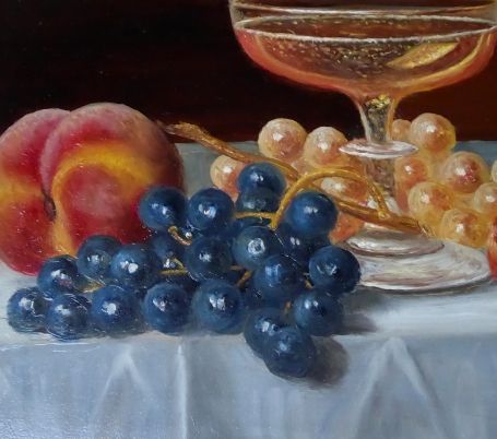 Stilleven Champagneglas met rijk fruit