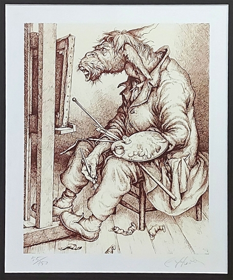 Litho van de Belgische graficus Camille d'Havé