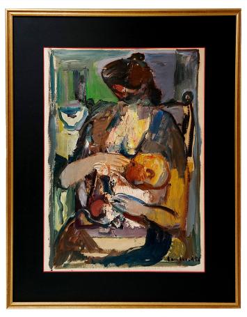 Moeder geeft de borst