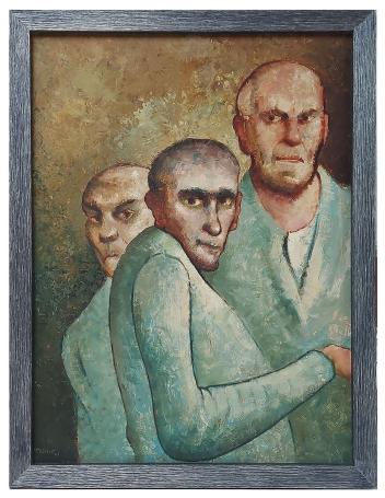 3 mannen met bizarre blikken 1949