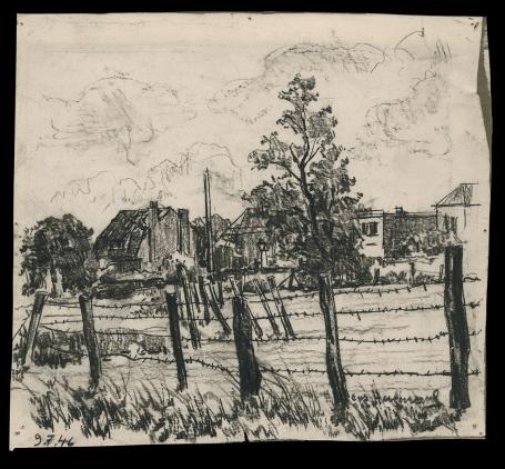 Houtskooltekening, Omgeving Oude God 1946